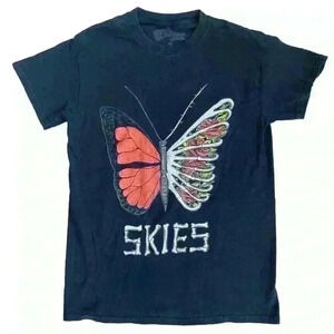 Lil Skies Butterfly Ribs Skeleton T-Shirt Shelby Album Tour Mens S Rap Shirt